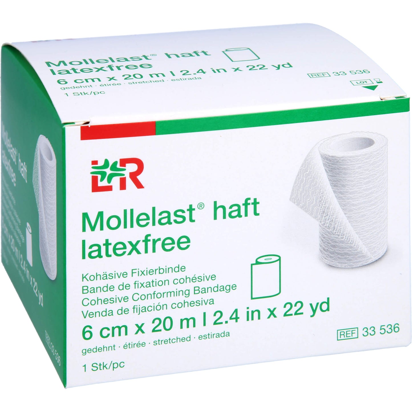 MOLLELAST haft Binden latexfrei 6 cmx20 m weiß 1 St