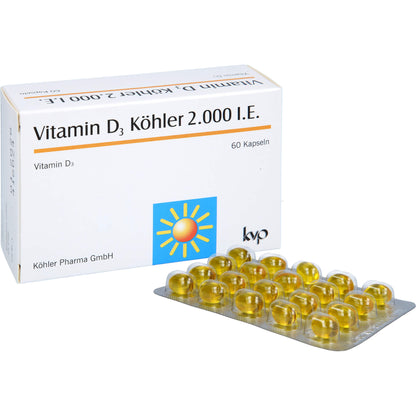 VITAMIN D3 KÖHLER 2.000 I.E. Kapseln 60 St