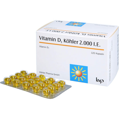 VITAMIN D3 KÖHLER 2.000 I.E. Kapseln 120 St