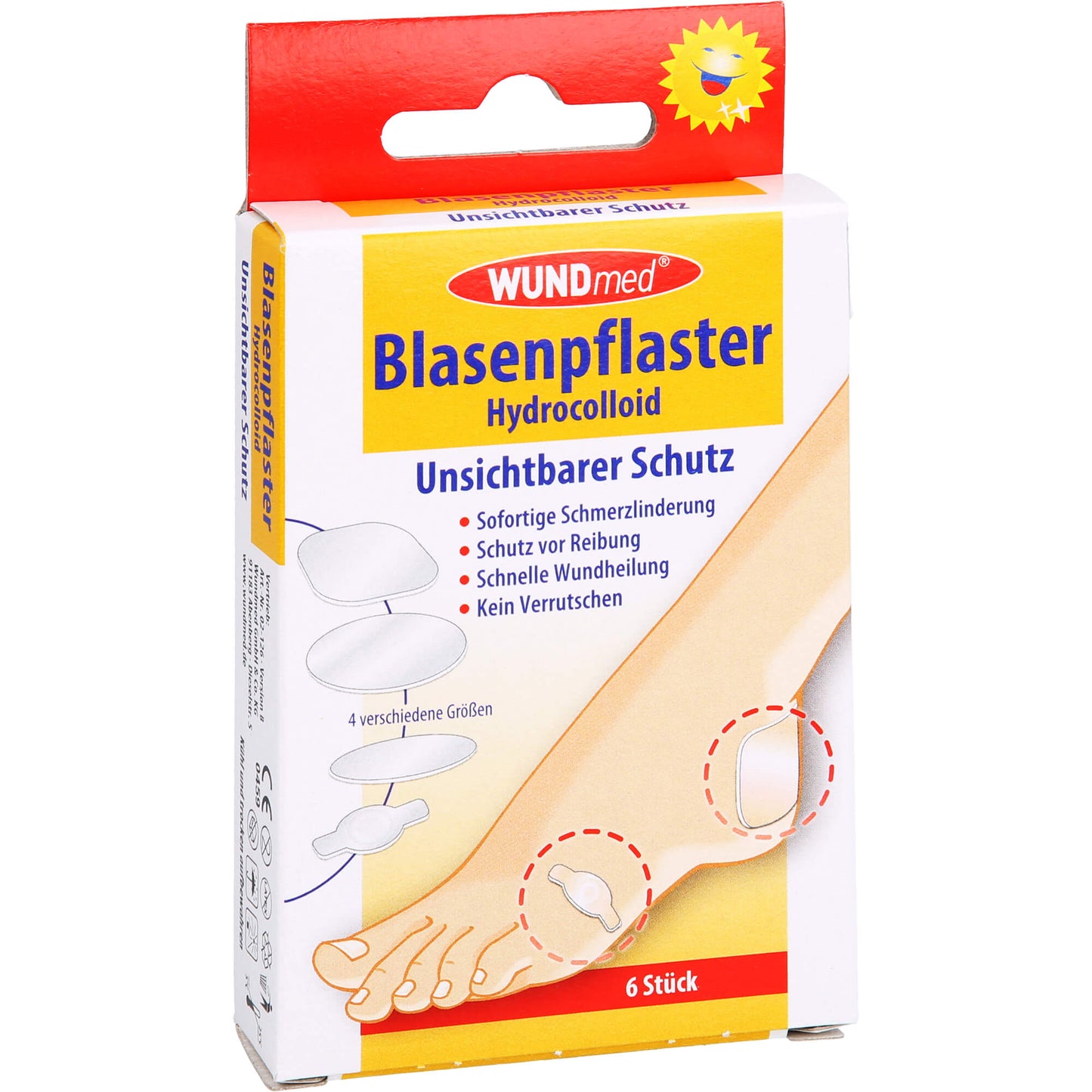 BLASENPFLASTER hydrocolloid 4 Größen transparent 6 St