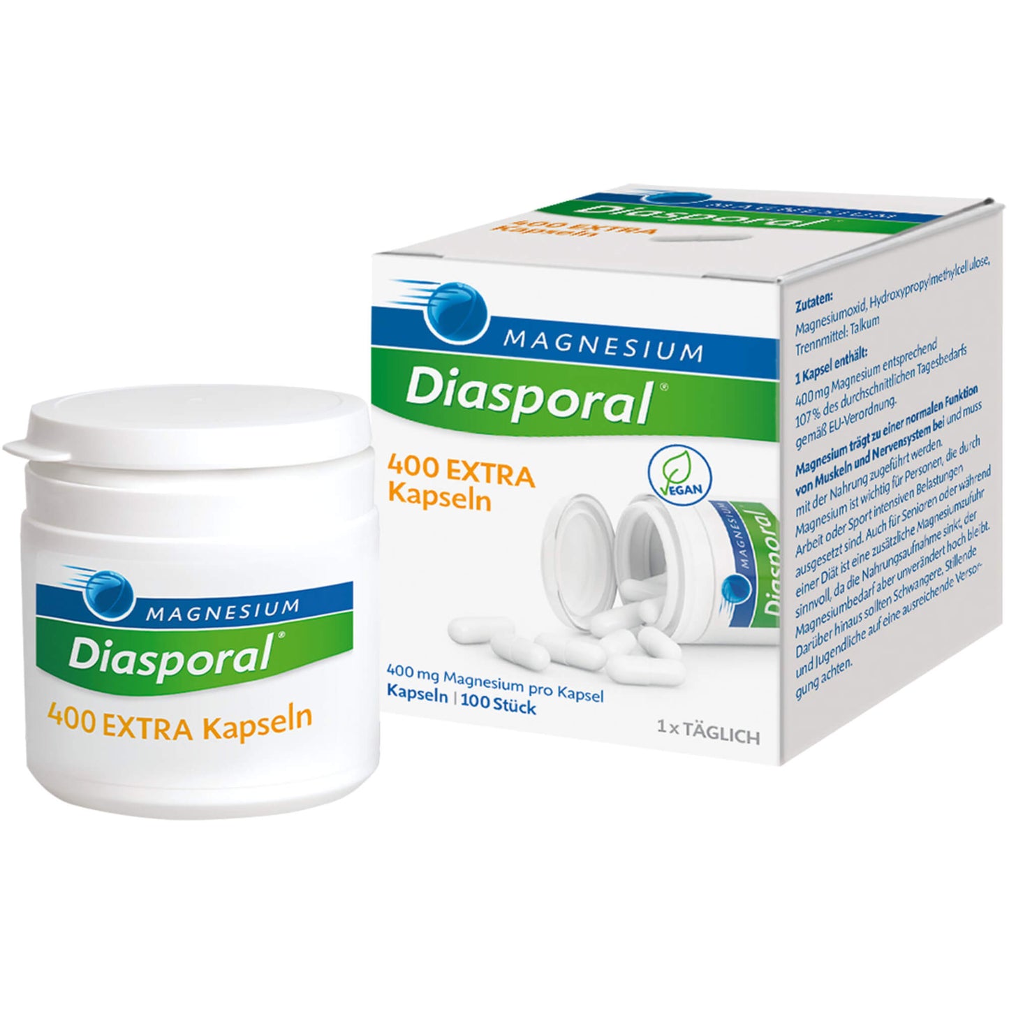 MAGNESIUM DIASPORAL 400 Extra Kapseln 100 St