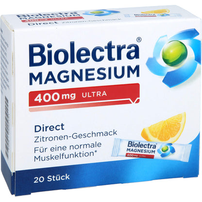 BIOLECTRA Magnesium 400 mg ultra Direct Zitrone 20 St