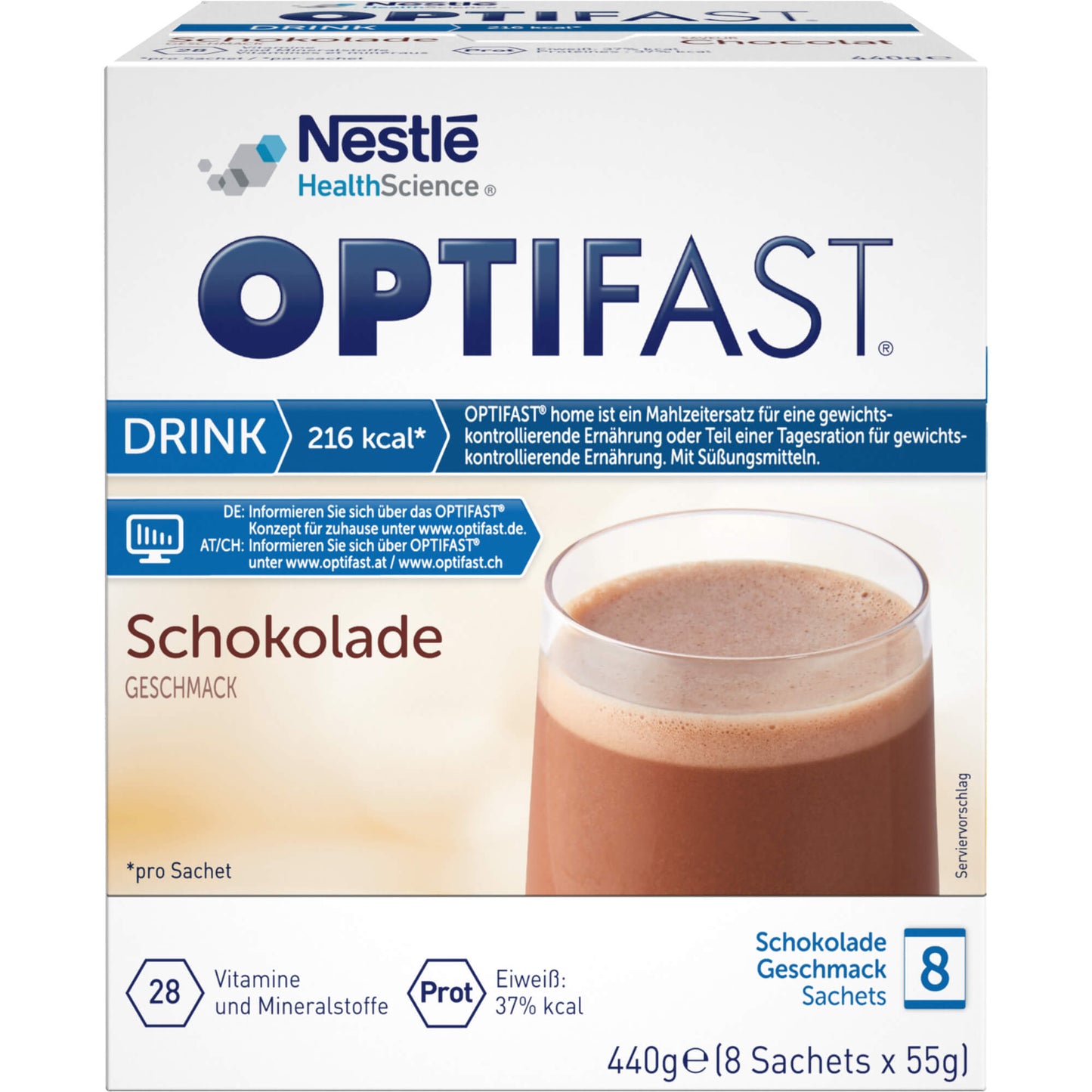 OPTIFAST home Drink Schokolade Pulver 8X55 g