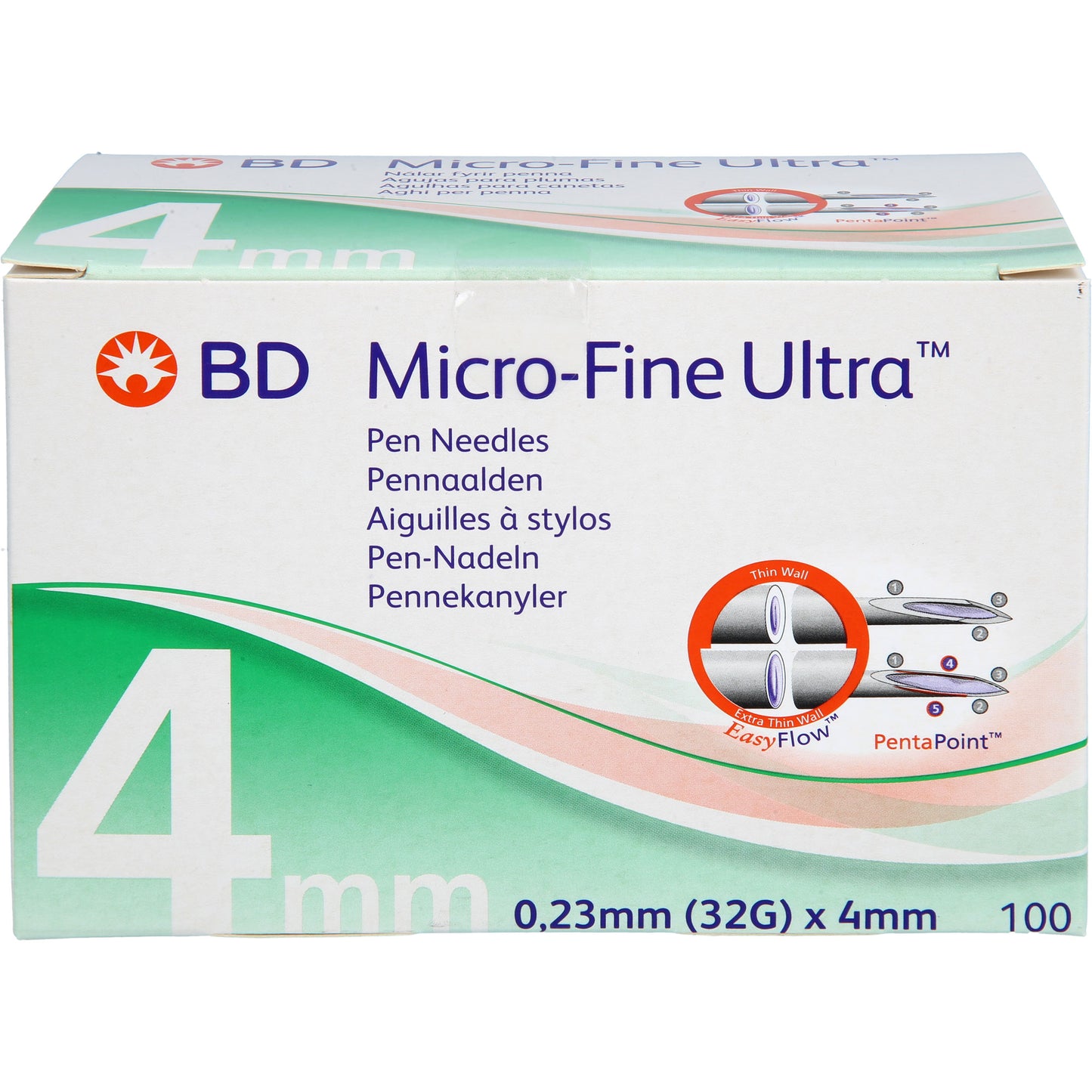 BD MICRO-FINE ULTRA Pen-Nadeln 0,23x4 mm 32 G 100 St