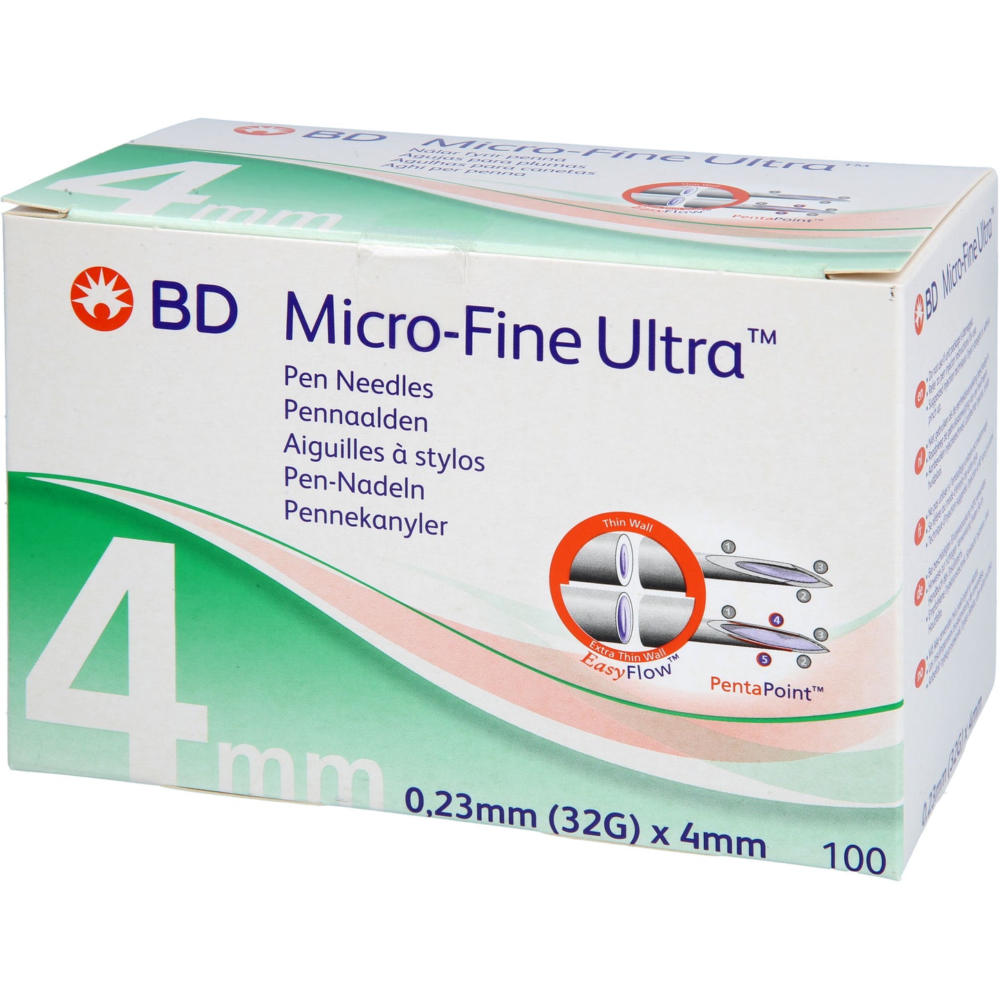 BD MICRO-FINE ULTRA Pen-Nadeln 0,23x4 mm 32 G 100 St