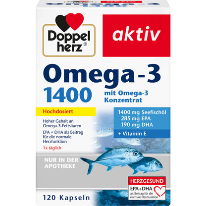 DOPPELHERZ Omega-3 1.400 Kapseln 120 St