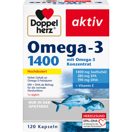 DOPPELHERZ Omega-3 1.400 Kapseln 120 St