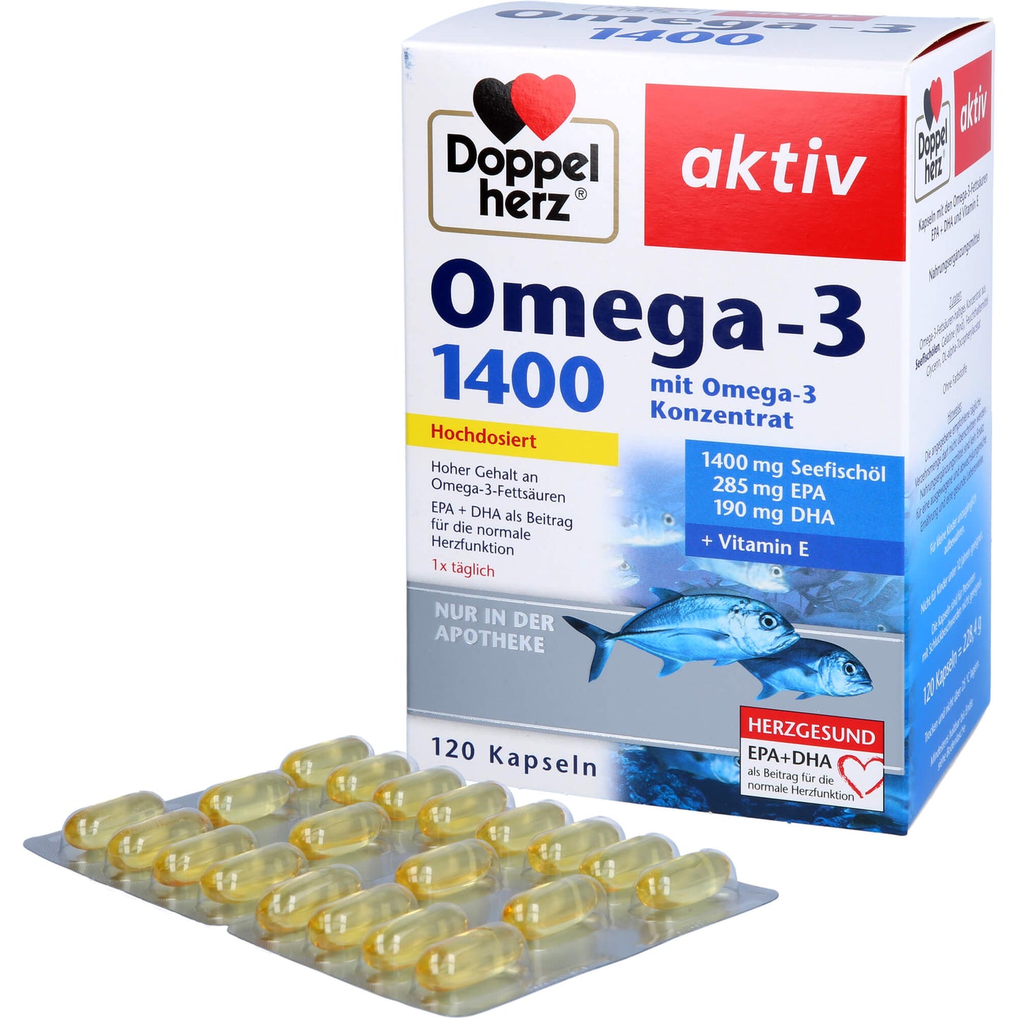 DOPPELHERZ Omega-3 1.400 Kapseln 120 St