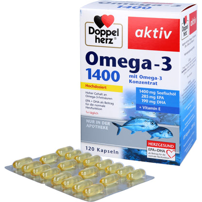 DOPPELHERZ Omega-3 1.400 Kapseln 120 St