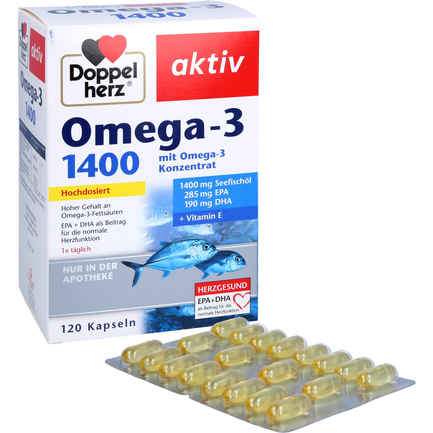 DOPPELHERZ Omega-3 1.400 Kapseln 120 St