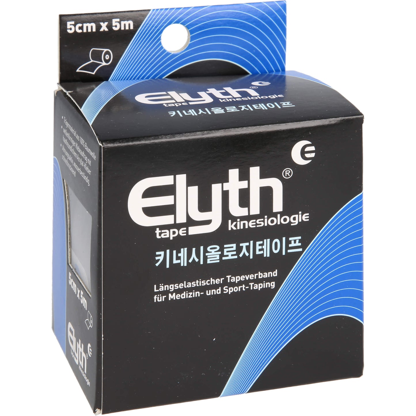 KINESIOLOGIE Tape Elyth 5 cmx5 m schwarz 1 St