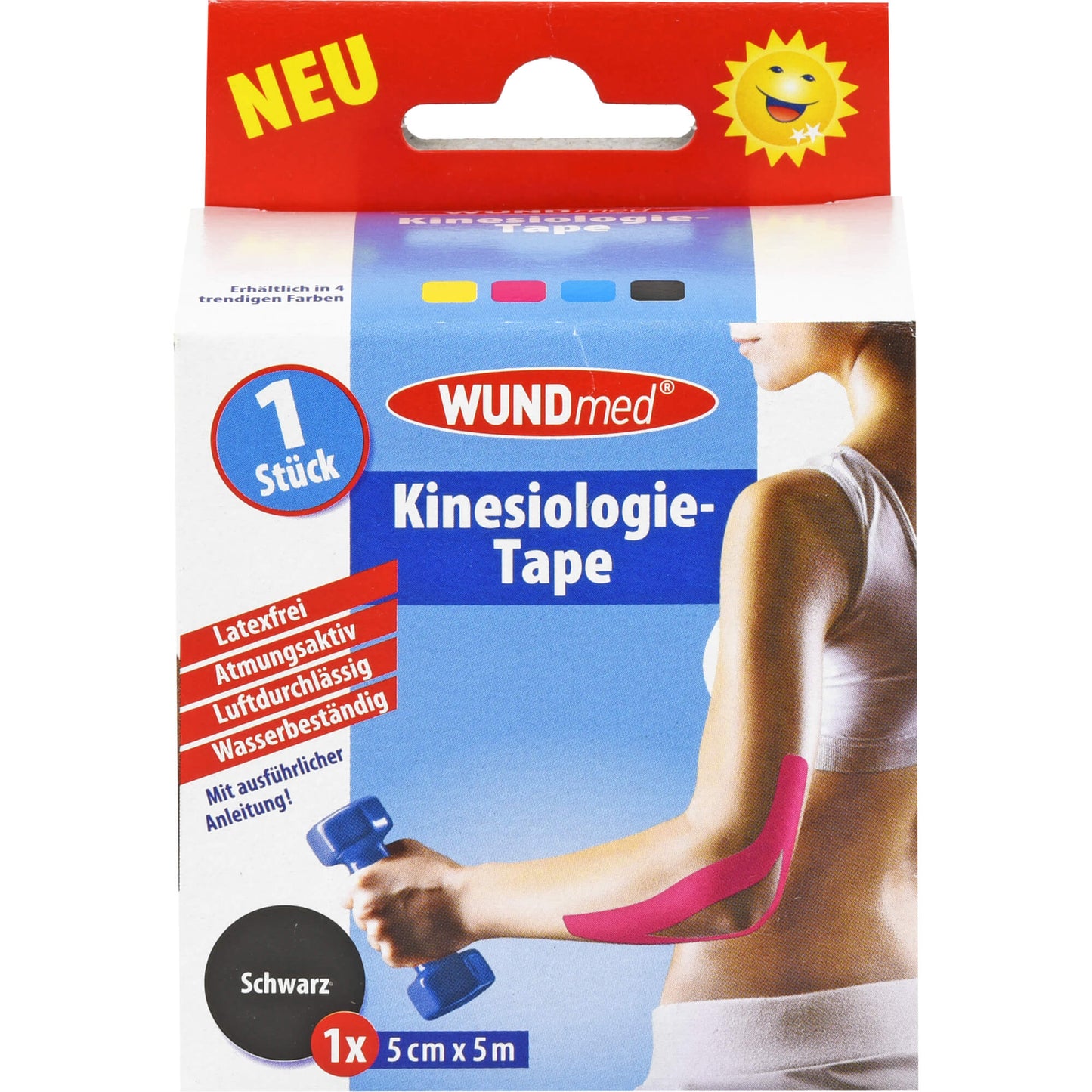 KINESIOLOGIE Tape 5 cmx5 m schwarz 1 St