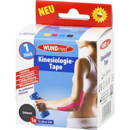 KINESIOLOGIE Tape 5 cmx5 m schwarz 1 St