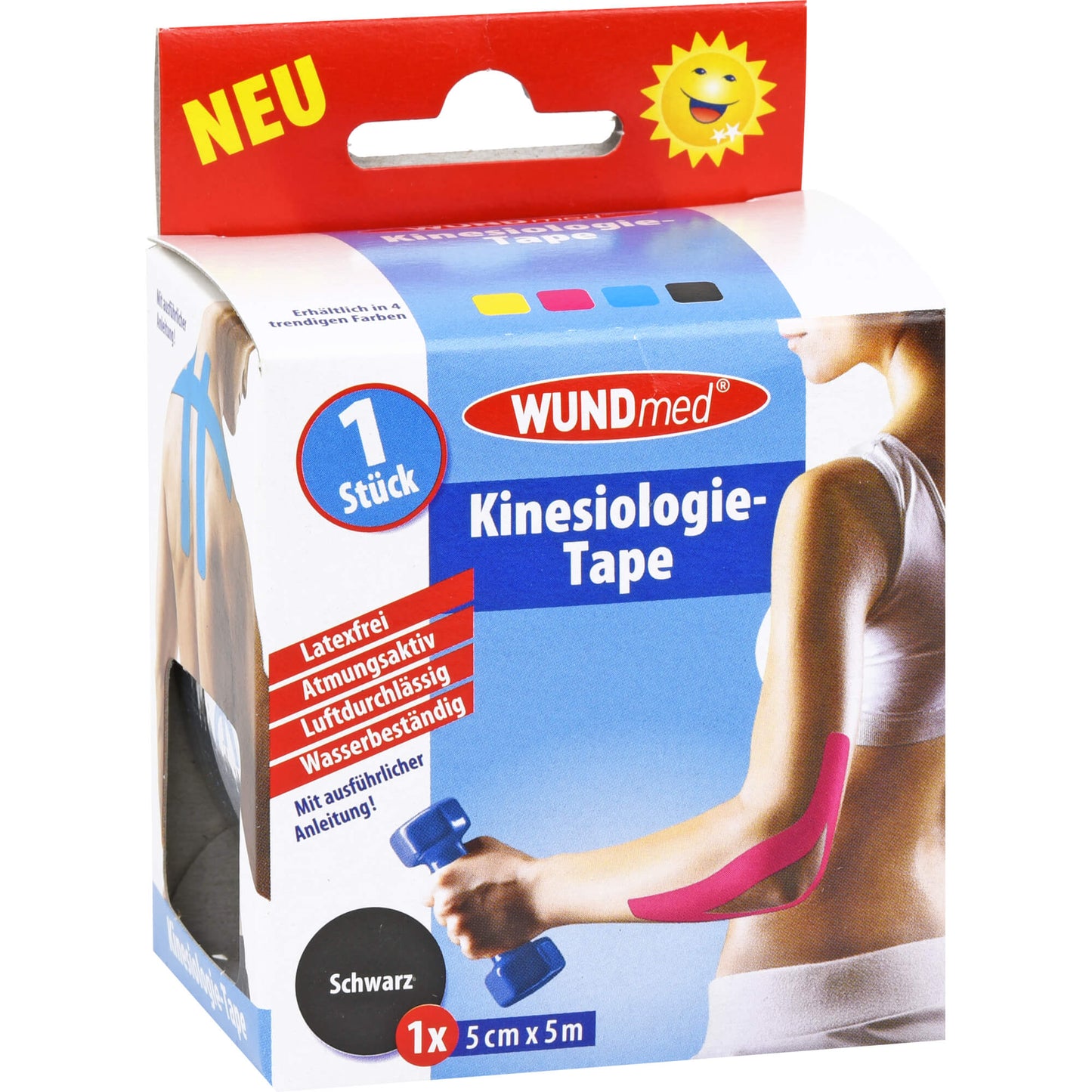 KINESIOLOGIE Tape 5 cmx5 m schwarz 1 St