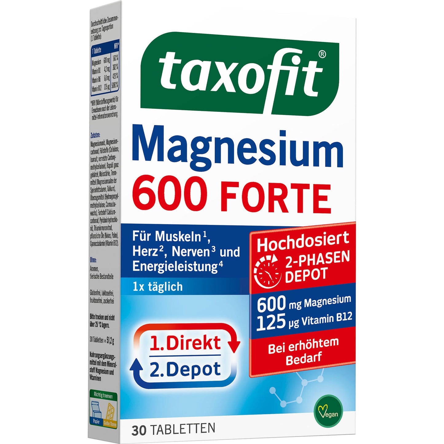 TAXOFIT Magnesium 600 FORTE Depot Tabletten 30 St
