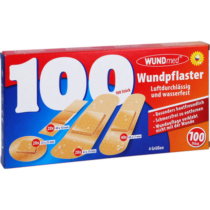 WUNDPFLASTER luftdurchlässig+wasserfest 4 Größen 100 St