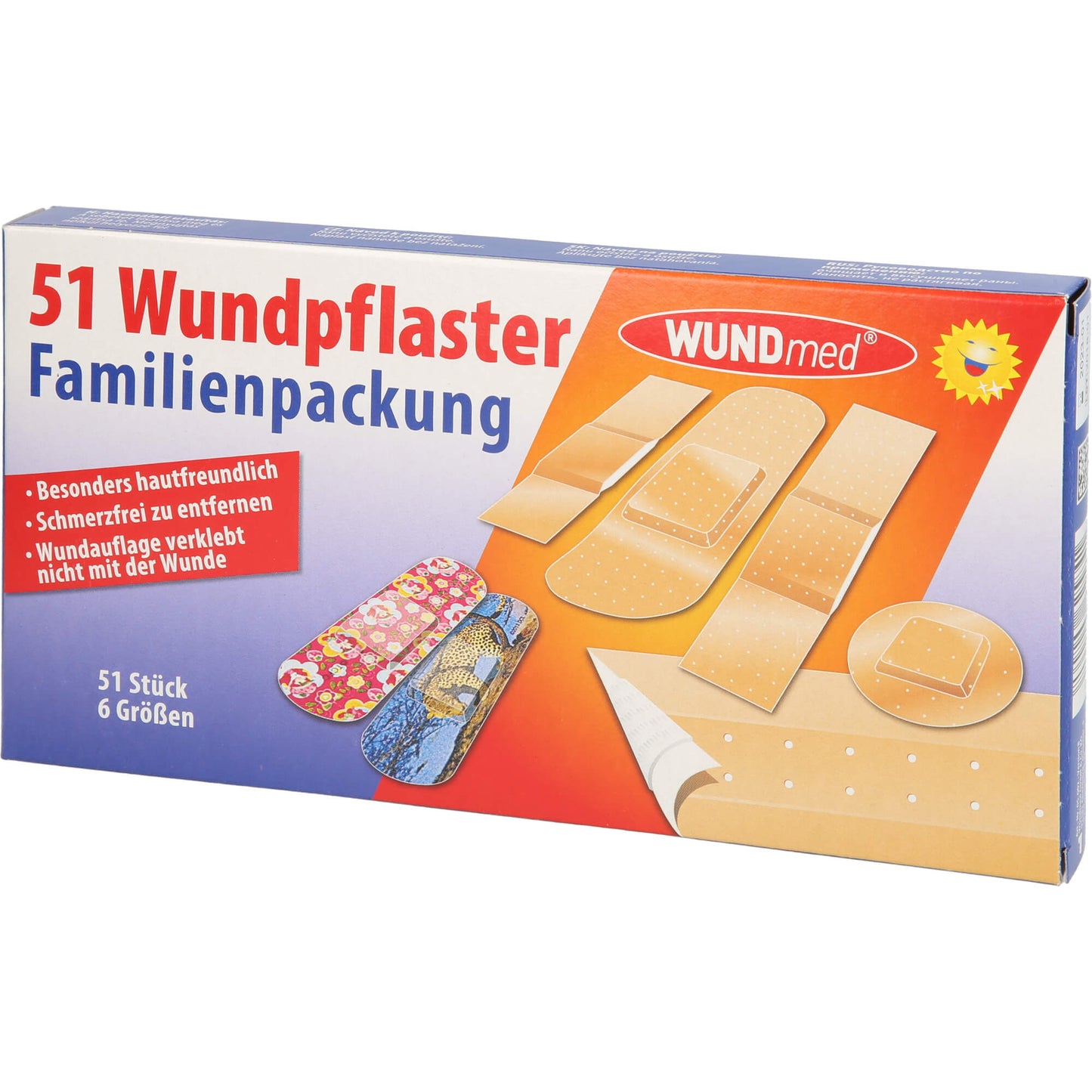 WUNDPFLASTER Familienpackung 6 Größen 51 St