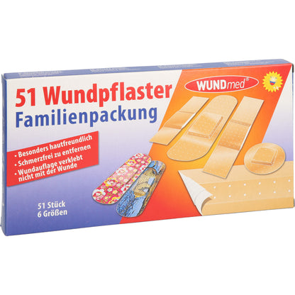 WUNDPFLASTER Familienpackung 6 Größen 51 St