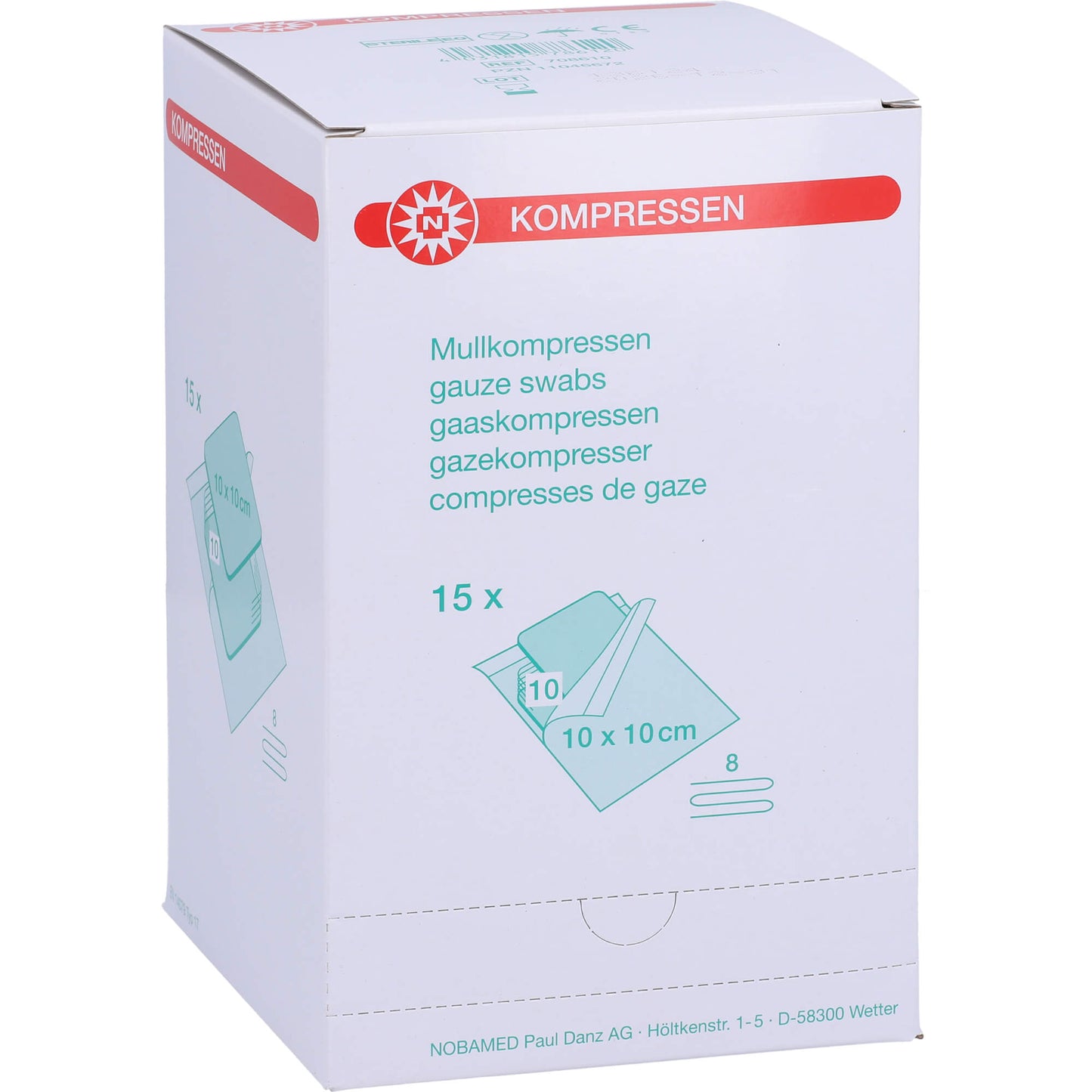 KOMPRESSEN 10x10 cm steril 8fach 15X10 St