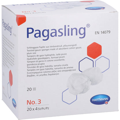 PAGASLING Mulltupfer Gr.3 pflaumengroß steril 20X4 St