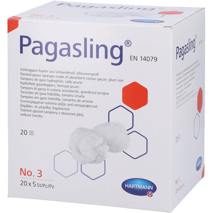 PAGASLING Mulltupfer Gr.3 pflaumengroß steril 20X5 St