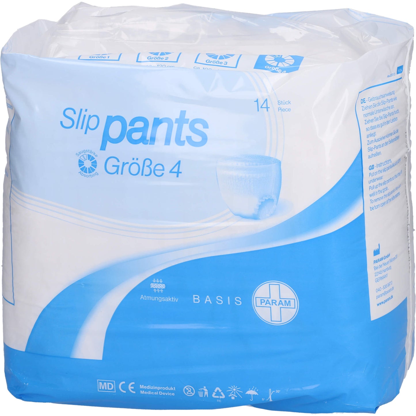 PARAM Slip Pants Basis Gr.4 14 St