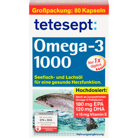 TETESEPT Omega-3 1000 Kapseln 80 St