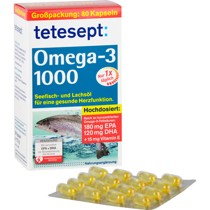 TETESEPT Omega-3 1000 Kapseln 80 St