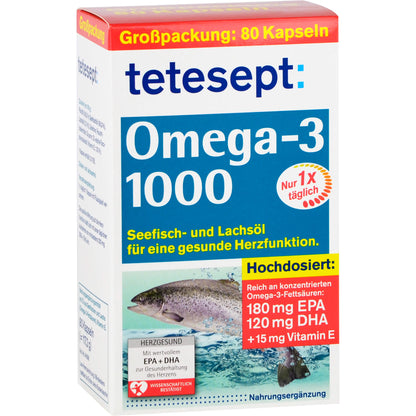 TETESEPT Omega-3 1000 Kapseln 80 St