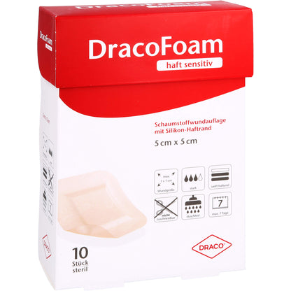 DRACOFOAM Haft sensitiv Schaumst.Wund.5x5 cm