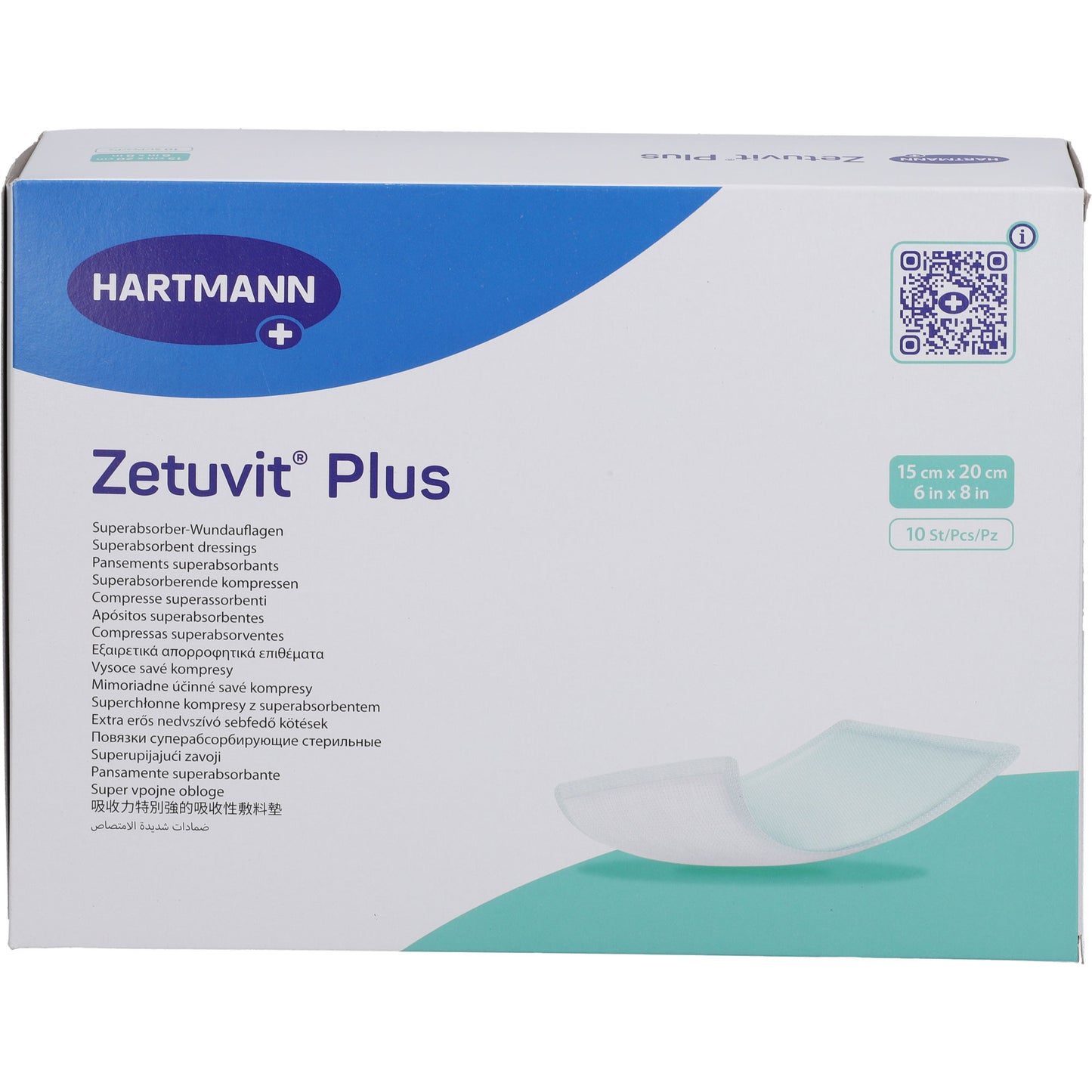 ZETUVIT Plus extrastarke Saugkompr.steril 15x20 cm 10 St