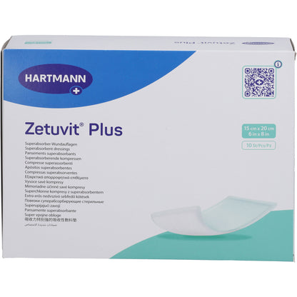 ZETUVIT Plus extrastarke Saugkompr.steril 15x20 cm 10 St