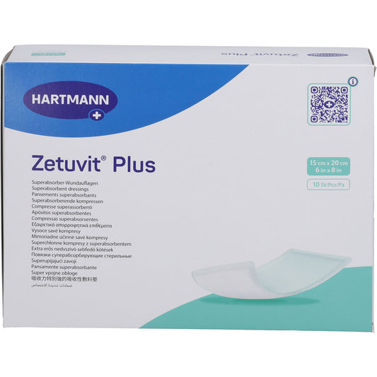 ZETUVIT Plus extrastarke Saugkompr.steril 15x20 cm 10 St