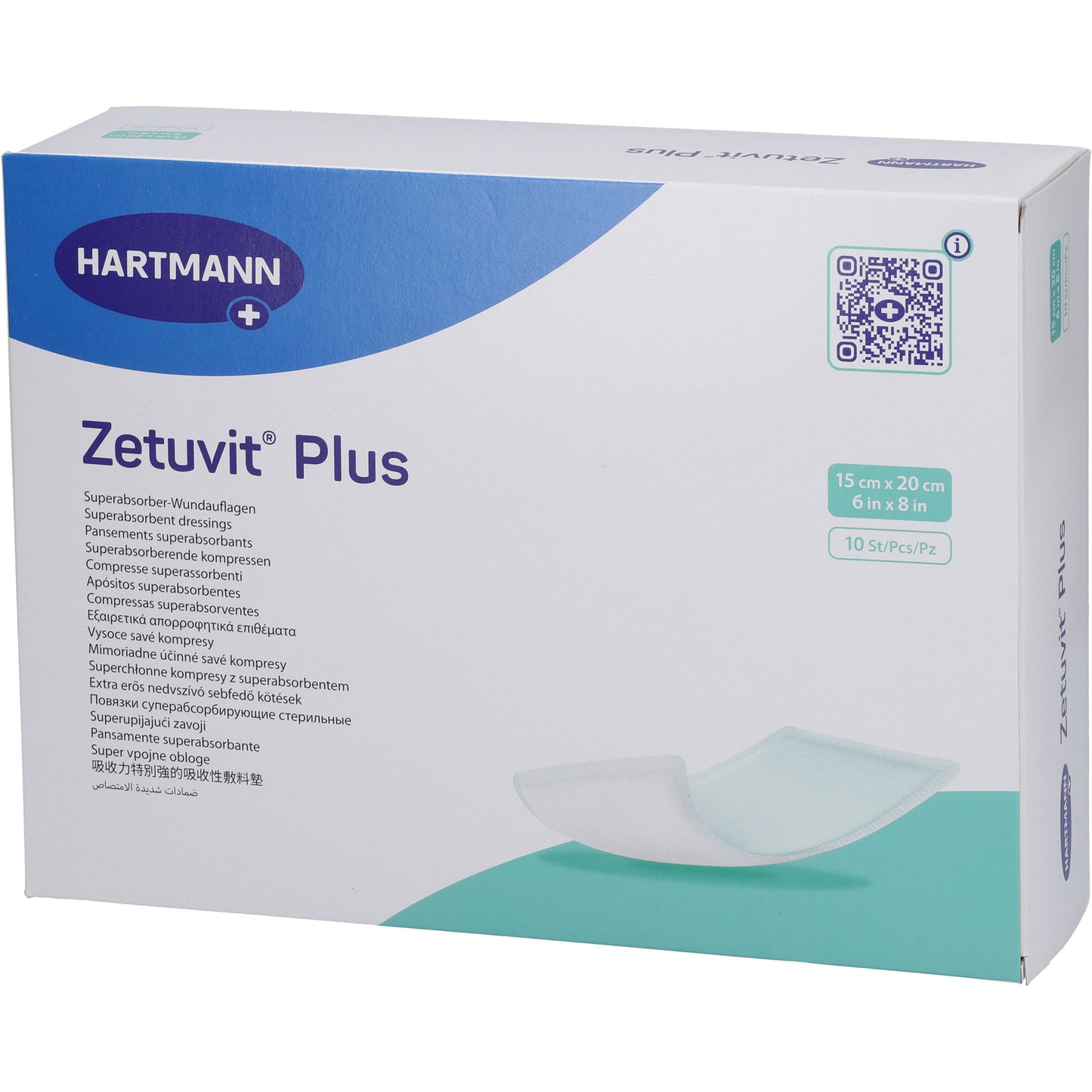 ZETUVIT Plus extrastarke Saugkompr.steril 15x20 cm 10 St