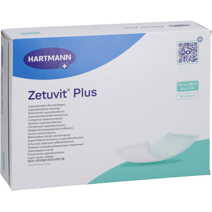 ZETUVIT Plus extrastarke Saugkompr.steril 15x20 cm 10 St
