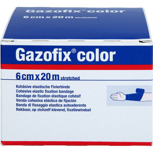 GAZOFIX color Fixierbinde kohäsiv 6 cmx20 m blau 1 St