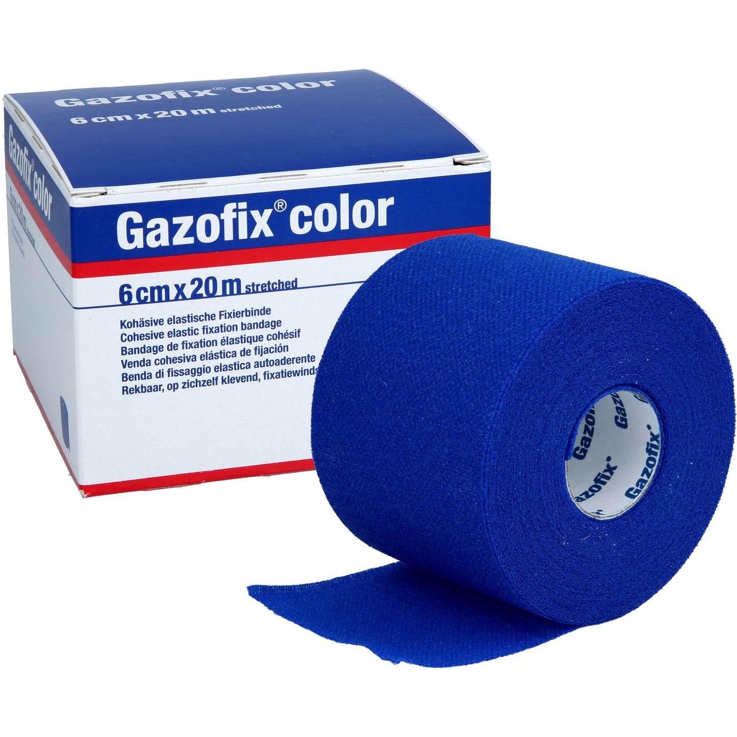 GAZOFIX color Fixierbinde kohäsiv 6 cmx20 m blau 1 St