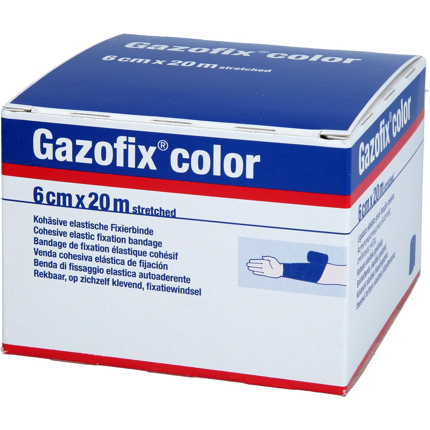 GAZOFIX color Fixierbinde kohäsiv 6 cmx20 m blau 1 St