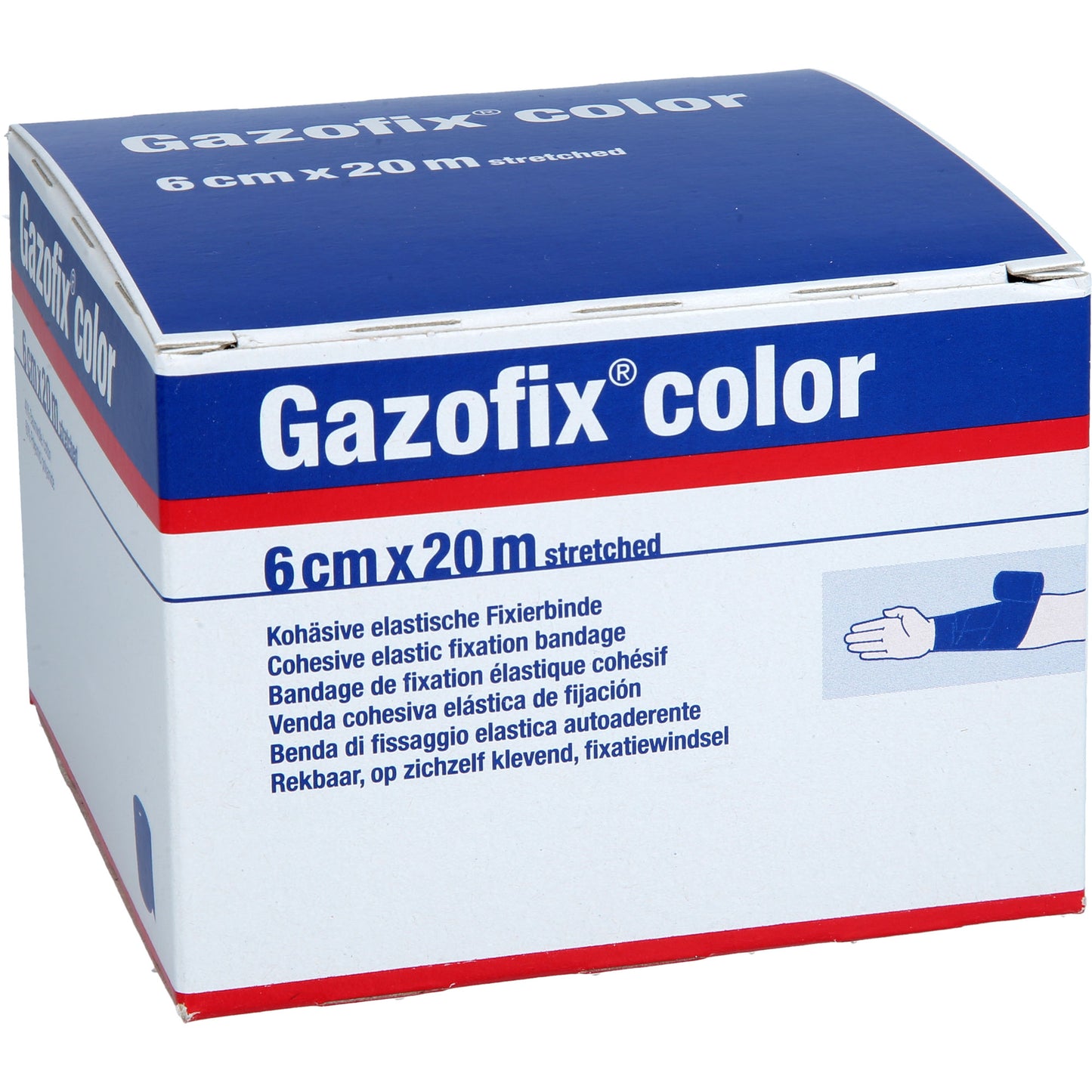 GAZOFIX color Fixierbinde kohäsiv 6 cmx20 m blau 1 St
