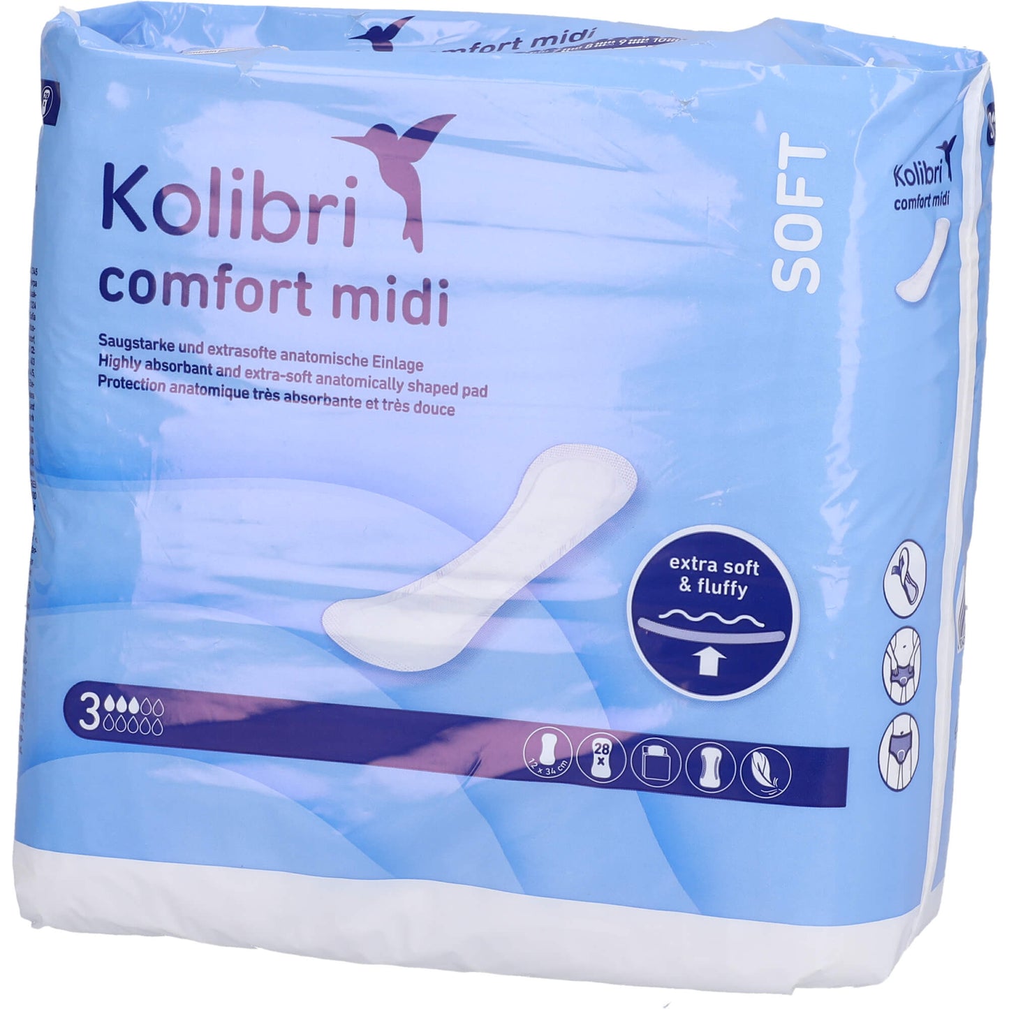 KOLIBRI comfort Einlagen anatomisch midi 28 St