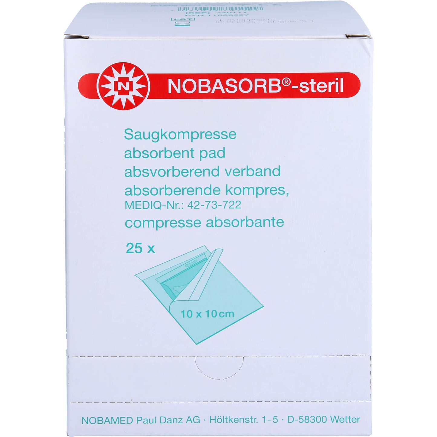 NOBASORB-steril Saugkompressen 10x10 cm 25 St