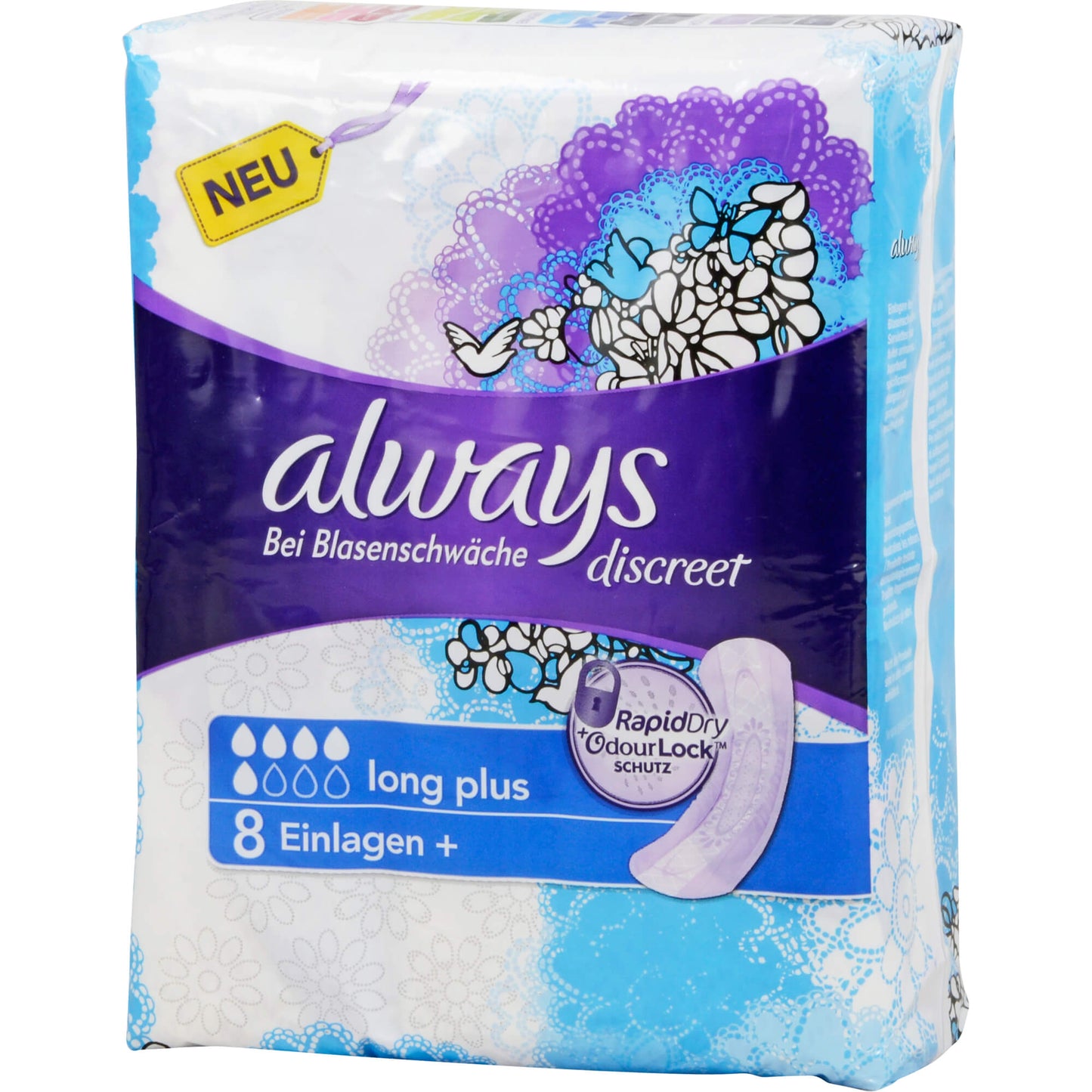 ALWAYS discreet Inkontinenz Einl.long plus 8 St