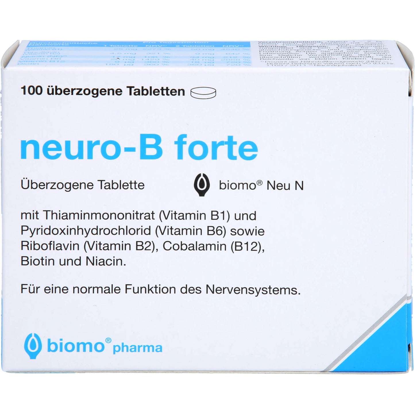 NEURO-B forte biomo Neu überzogene Tabletten 100 St
