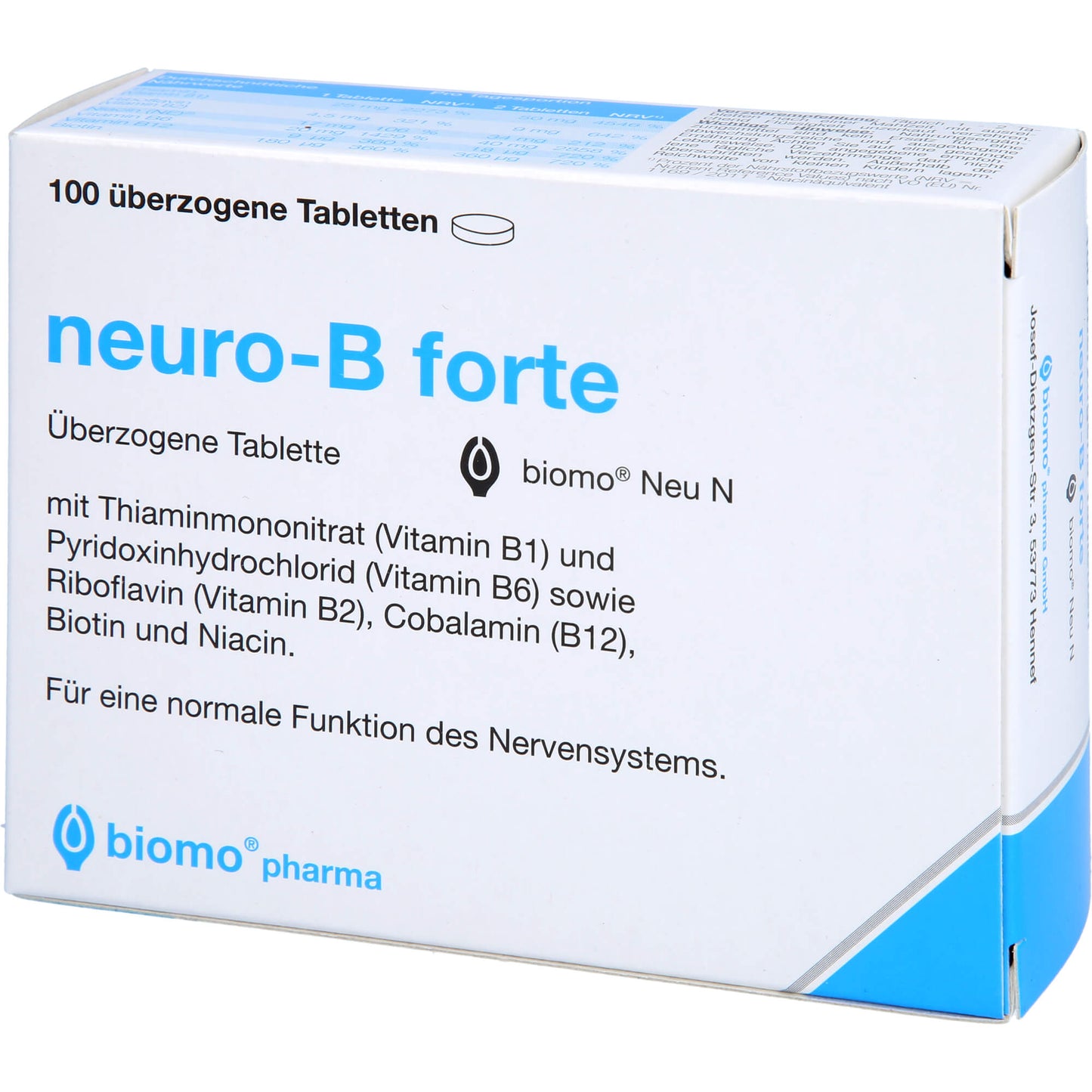 NEURO-B forte biomo Neu überzogene Tabletten 100 St