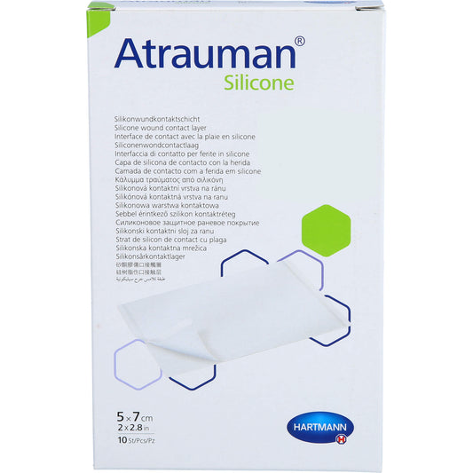 ATRAUMAN Silicone steril 5x7 cm Kompressen 10 St