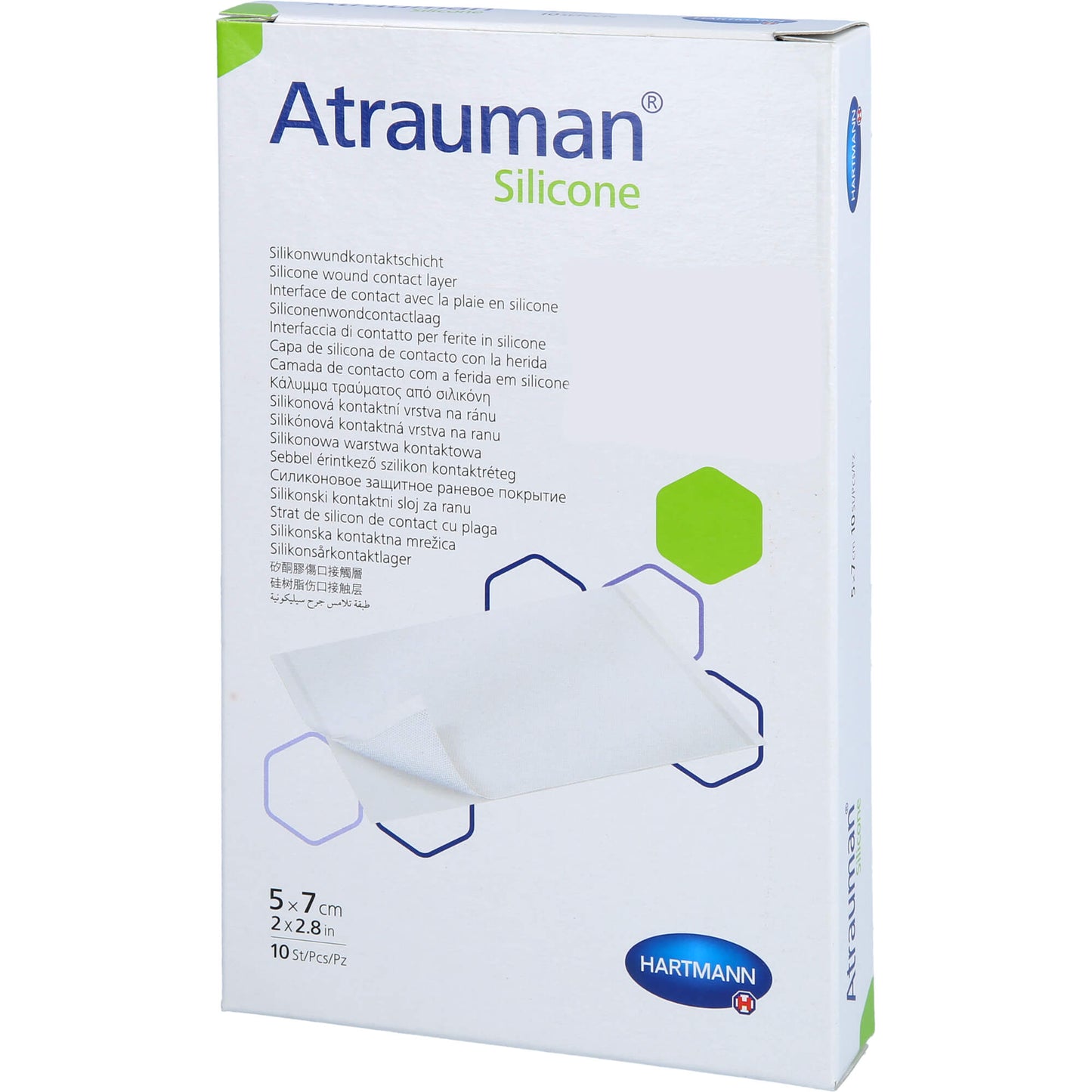 ATRAUMAN Silicone steril 5x7 cm Kompressen 10 St
