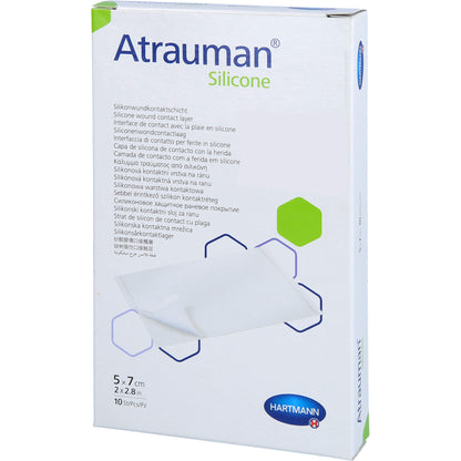 ATRAUMAN Silicone steril 5x7 cm Kompressen 10 St