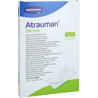 ATRAUMAN Silicone steril 7,5x10 cm Kompressen 10 St