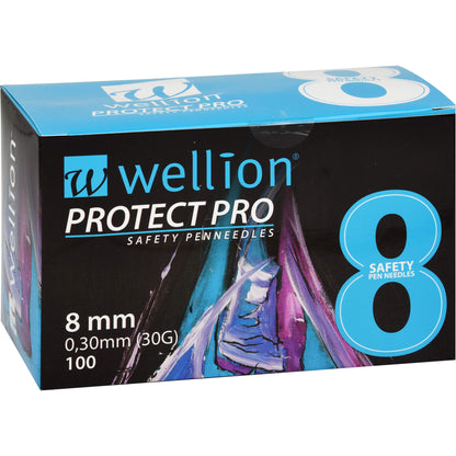WELLION PROTECT PRO Sicherh.Pen-Nadeln 30 G 8 mm 100 St