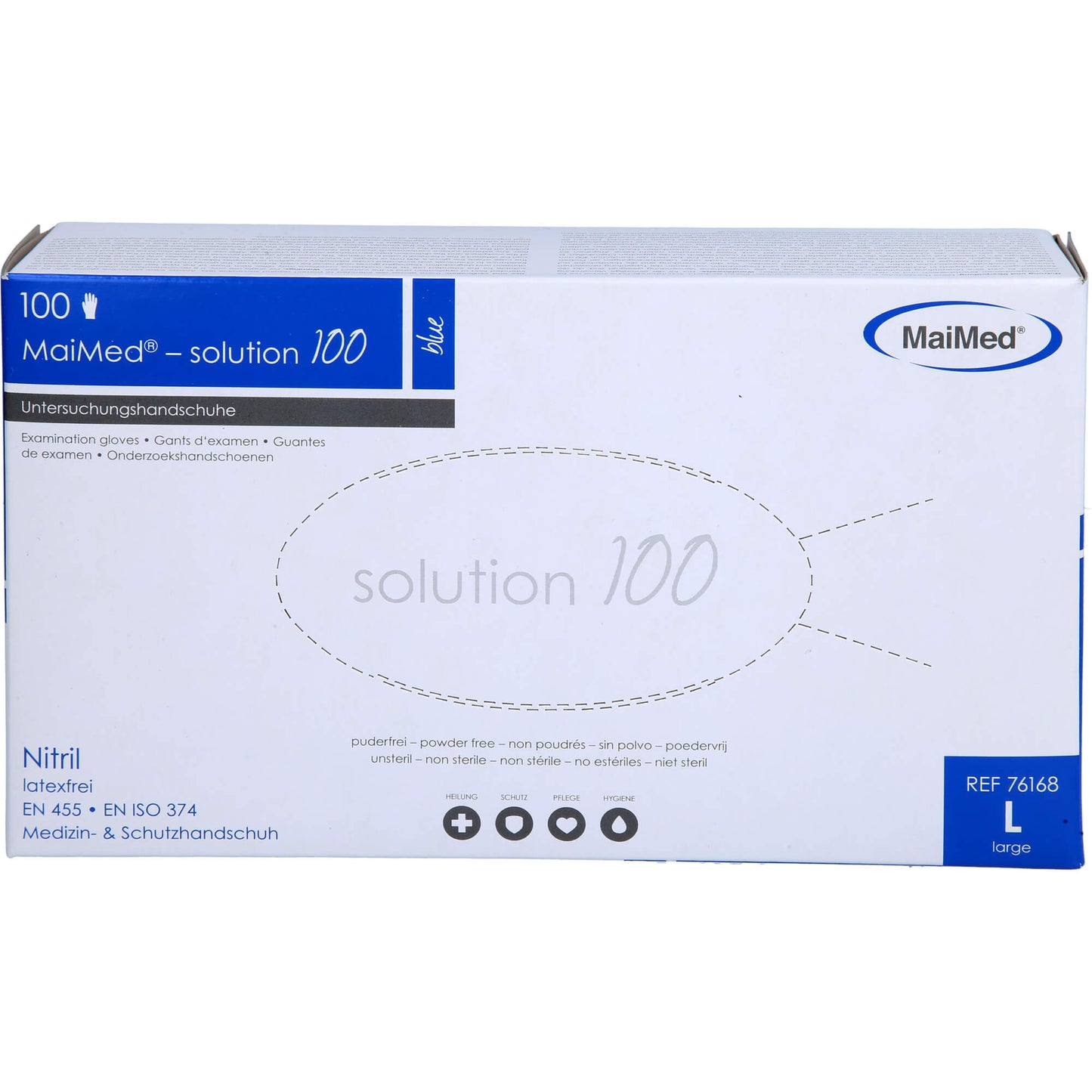 MAIMED-solution100 blue U-Hands.Nitril unst.pf L 100 St